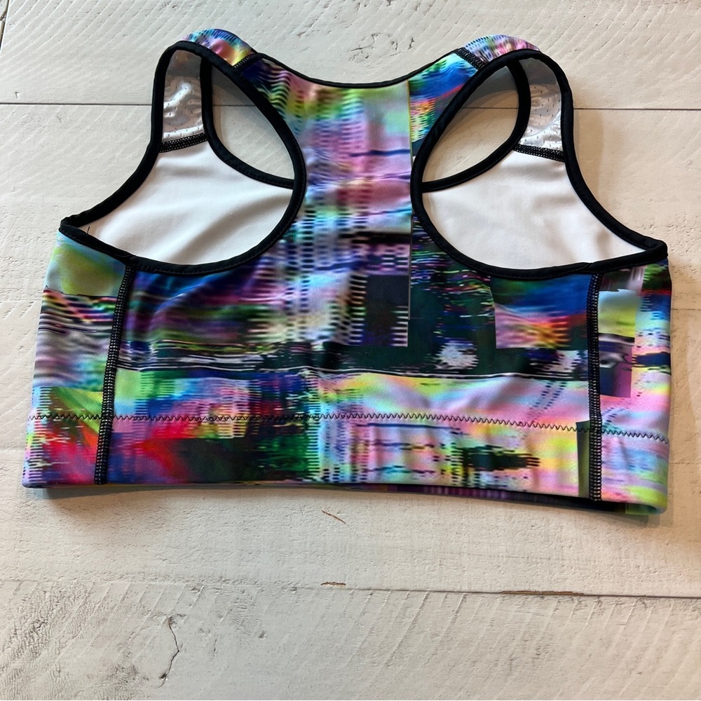 ECHELON Athletic Cycling Multicolor Vibrant Abstract Sports Bra Size Large - Picture 3 of 5